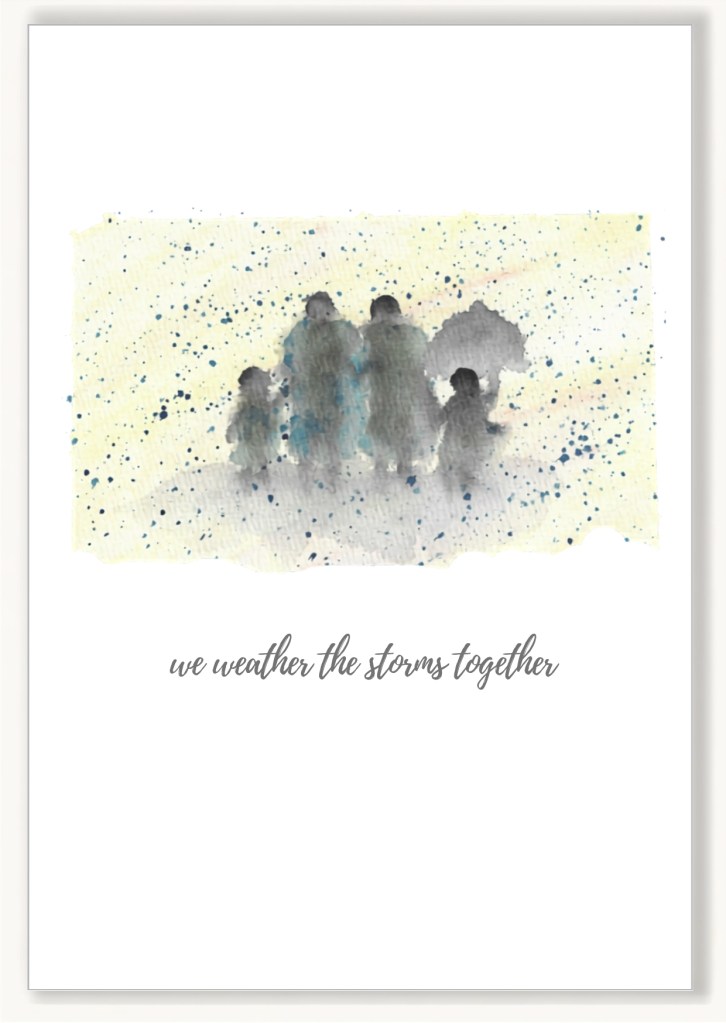 Family in the Rain